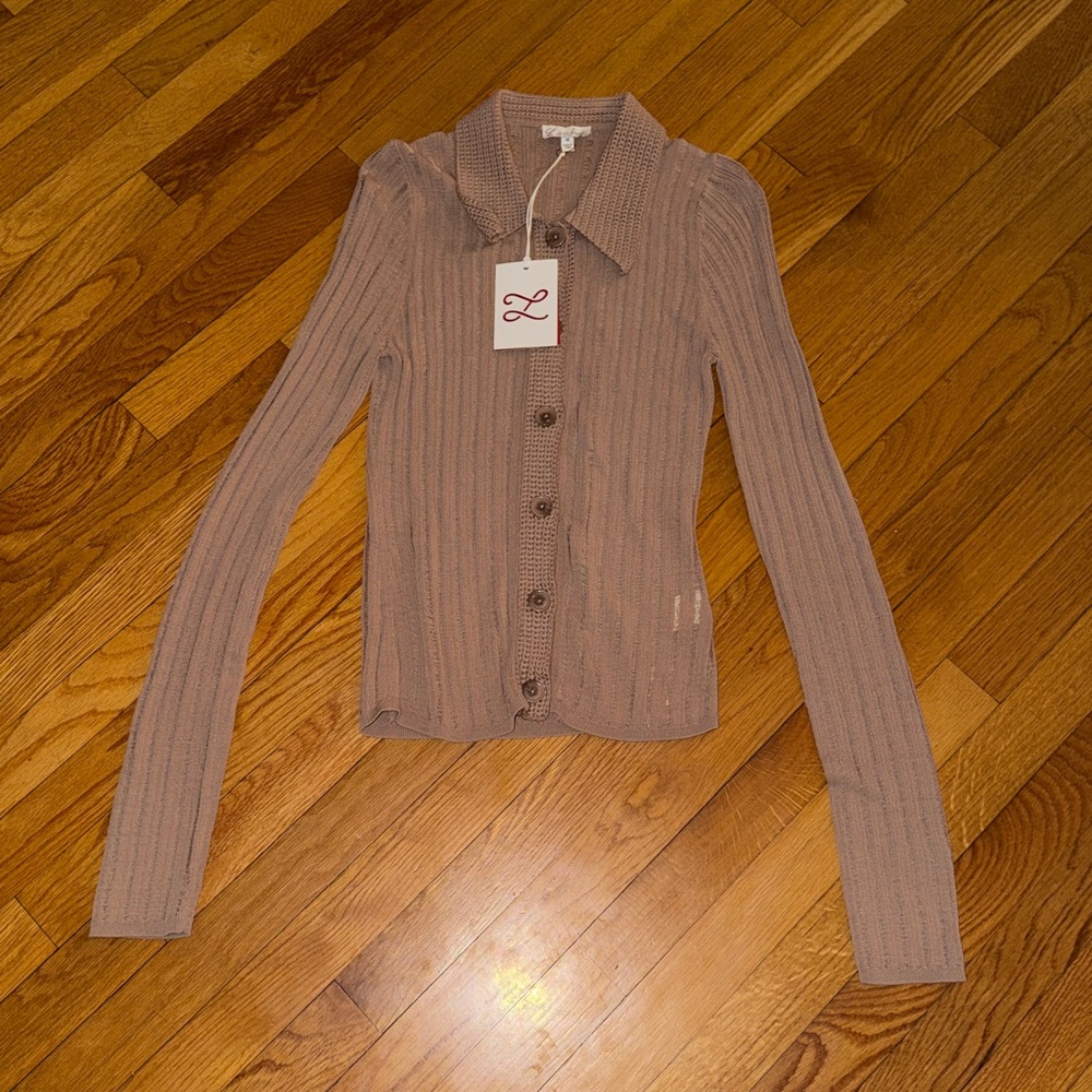 Cardigan Sweater Cream Sz. M